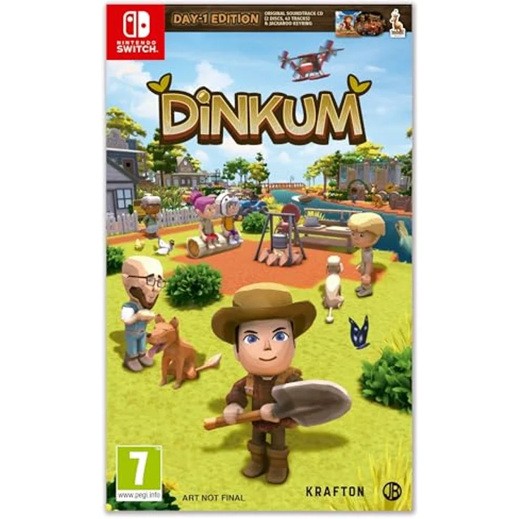 U&I Entertainment Dinkum Day One Edition (PEGI Version), Nintendo Switch Spiel mit Battlegrounds Costume Set, Original-Soundtrack-CD und Jackaroo-Schlüsselanhänger – Bild 1