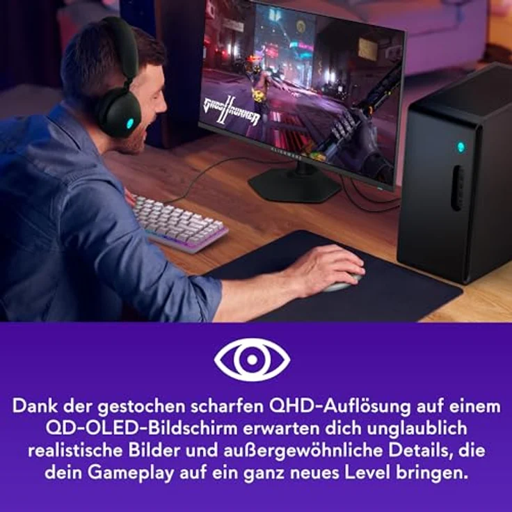 Alienware AW2725DF 27 Zoll QHD Gaming Monitor, QD OLED, 360Hz, 0.03ms, AMD FreeSync Premium Pro, USB-C, 99.3% DCI-P3, HDR400, 3 Jahre Garantie – Bild 2