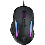 Turtle Beach Kone II – Ergonomische RGB-Gaming-Maus, 26K DPI Optischer Sensor, optische Schalter mit 100 Mio. klick-Lebensdauer, 23 programmierbare Funktionen, 4D-Scroll-Rad, Schwarz
