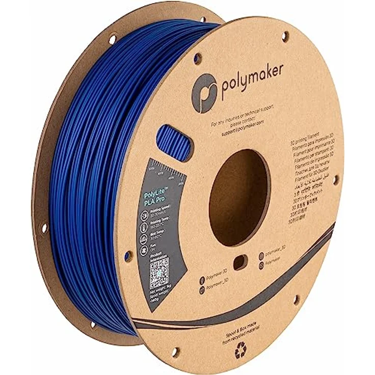 Polymaker PolySonic PLA PRO, Hochgeschwindigkeits 3D-Druckfilament, 1.75mm, 1kg, blau, hohe Zähigkeit und Druckfestigkeit – Bild 1