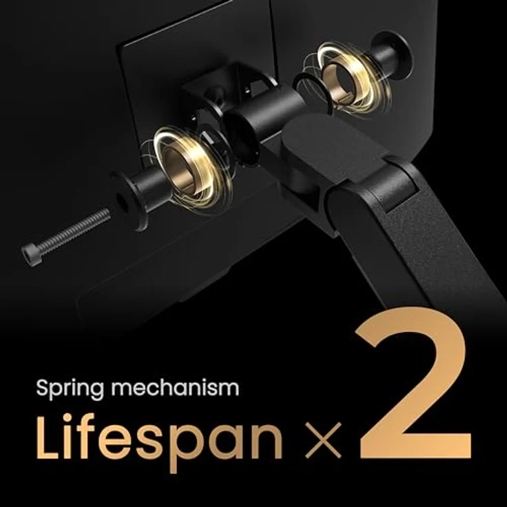 BenQ Universal-Monitorarm, Tischhalterung für 45" Monitore, höhenverstellbar und neigbar, Schwarz – Bild 3