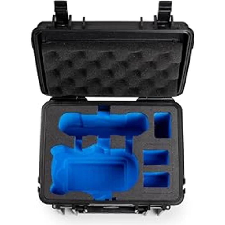 B & W International Transportkoffer für DJI Mini 5 Pro, wasserdicht und stoßfest, mit Hartschaumanlage, schwarz/blau – Bild 4