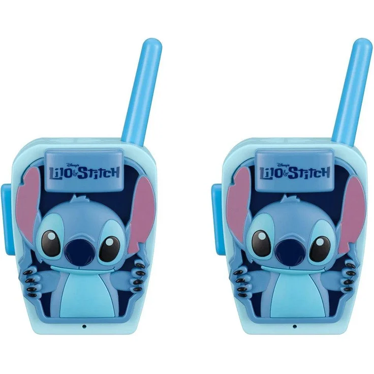 EKIDS Disney's Lilo & Stitch Walkie Talkie Set, kindgerechte Funkgeräte mit bis zu 230 Metern Reichweite, robuster Stitch-Design, leicht und langlebig für Kinder ab 3 Jahren