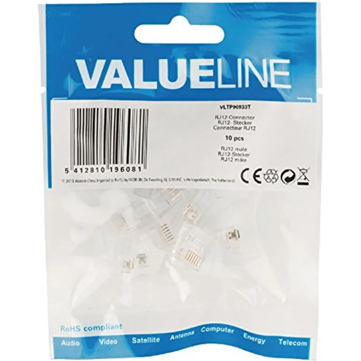 Valueline RJ12-Stecker (10 Stück) transparent – Bild 4