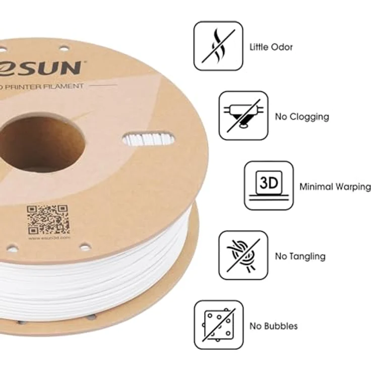 eSUN ASA+ Filament 1.75mm, Wetterbeständiges 3D Drucker Filament, 1KG Spule (2.2 LBS), Kaltes Weiß, Hohe Zwischenschichtfestigkeit und Maßgenauigkeit – Bild 4