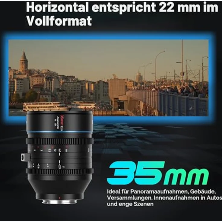 SIRUI Venus 35mm T2.9 1.6X Vollformat Anamorphot Cine-Objektiv für Sony E-Mount, 2.4:1 Seitenverhältnis, ovales Bokeh – Bild 3