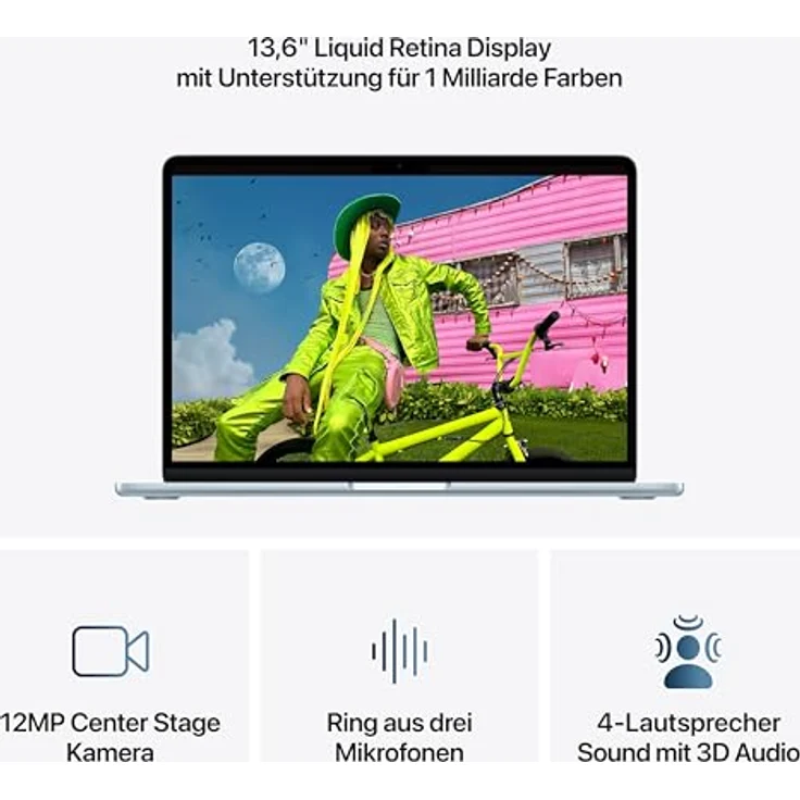 APPLE MacBook Air (2026) 13,6 Zoll, Apple M5, 16 GB RAM, 512 GB SSD, MacOS, Himmelblau – Bild 4