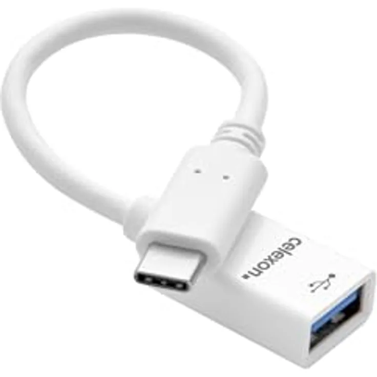 celexon USB-C auf USB-A M/F Adapter, 5 Gbps Datenübertragung, weiß