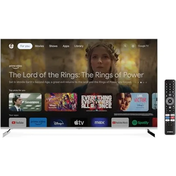 STRONG 65 Zoll SRT65UF8733, 4K QLED Smart TV mit Google TV, Netflix, Disney+ Kompatibilität und Quantum Dot Color Technologie