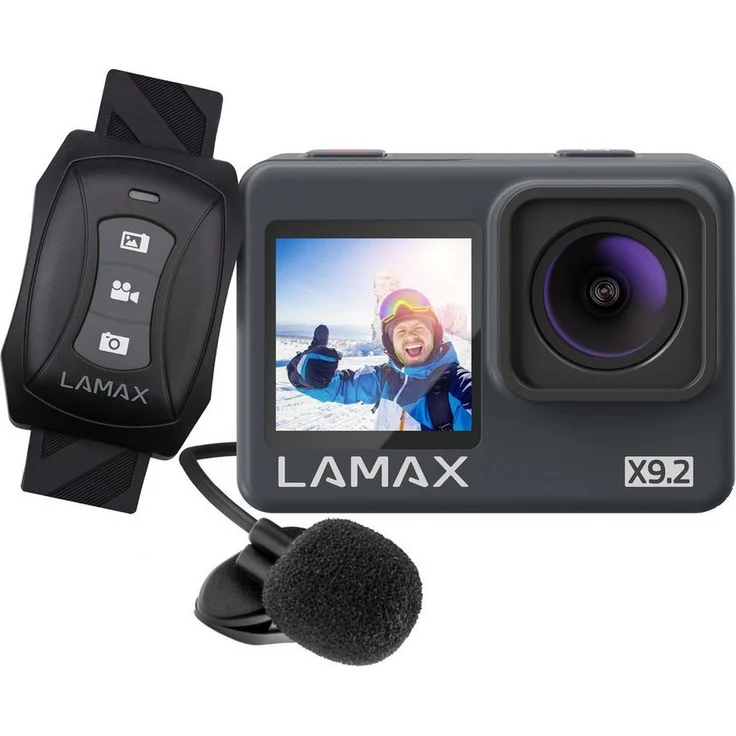 LAMAX X9.2 Action Cam, MAXsmooth Stabilisierung, bis 40 m Wasserdicht, 4K, 22 Zubehörteile, DISPLAY AUF DER VORDER- UND RÜCKSEITE, WI-FI-ÜBERTRAGUNG – Bild 1