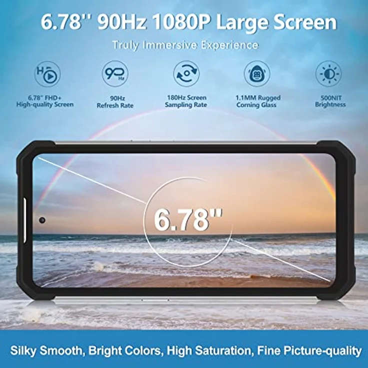 OUKITEL WP17 Outdoor Smartphone, 8300 mAh, 128GB + 8GB, Helio G95 Game Chip, 90 Hz 6.78 Inch FHD+ Display, 64 MP + 20 MP Camera, 18 W Fast Charging, Android 11 NFC OTG Dual 4G, Green – Bild 3