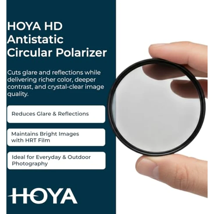 Hoya CIR-PL HD Antistatic, 77mm Polfilter für optimierte Farbsättigung und Kontrast, staub- und wasserabweisend – Bild 2