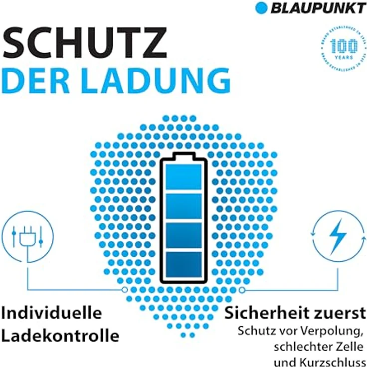 Blaupunkt Standard Ladegerät für 1-4 NI-MH Akkus, inklusive 4 AA Blaupunkt Akkus, LCD-Ladestatusanzeige, 8-10 Stunden Ladezeit – Bild 4