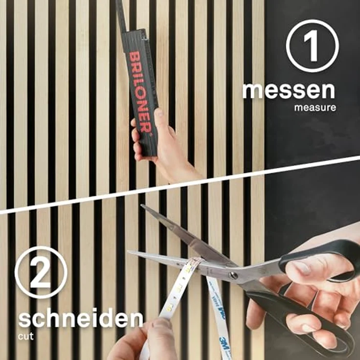 BRILONER - Pimp your Panel LED Strip Starterset, RGB bunte Lichtfarben, Fernbedienung, LED Streifen, Leiste, Zimmer Deko, Band, Zubehör Akustikpaneele, Lichtleiste, Lichtband, 2,6m, Weiß - Vielseitige Beleuchtungsoptionen & Fernbedienungsfunktion – Bild 4