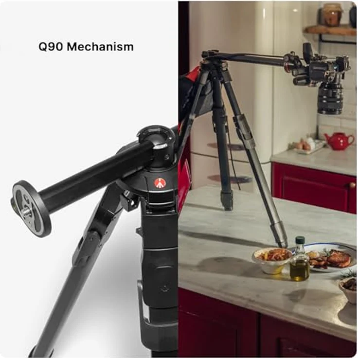 Manfrotto One Photo Alu Stativ, ultrastabil mit XTEND-Beintechnologie, 90°-Schiebesäule, Traglast bis 12 kg, modulare Füße – Bild 4