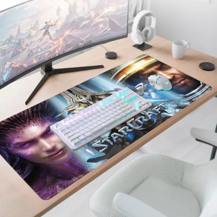 Dark Project Starcraft 2 - Mousepad (Races), XL Pro-Gaming-Oberfläche mit mikrotexturierter Stoffoberseite, Terran-, Zerg- und Protoss-Design, 4 mm Dicke, wasserabweisend – Bild 2