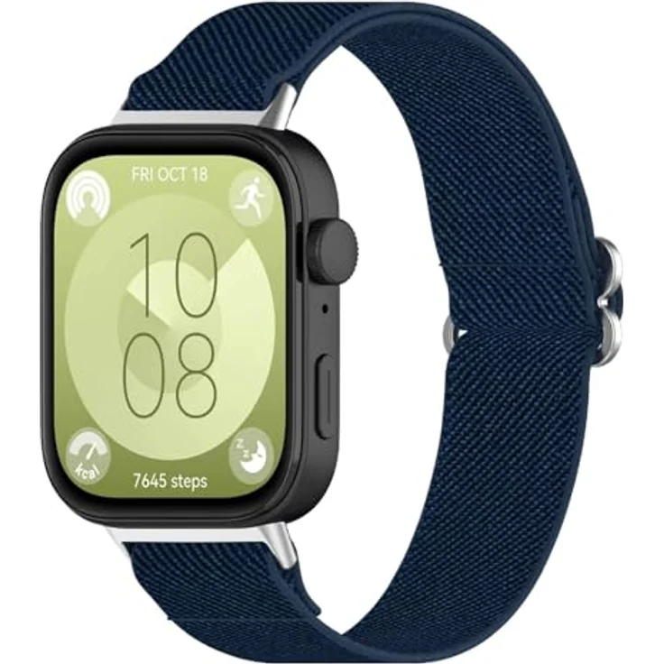 GIOPUEY Armband kompatibel mit Huawei Watch Fit 5/5 Pro/Fit 4/4 Pro/Fit 3, elastisches geflochtenes Nylonarmband, unisex, dunkelblau mit hoher Atmungsaktivität und einfachem Wechseldesign – Bild 2