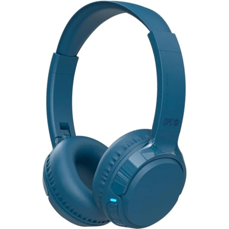 SPC Heron 2 Studio, Kabellose Bluetooth-Kopfhörer mit 50 Stunden Akkulaufzeit, zwei Verbindungen, integriertes Mikrofon, verstellbar, faltbar, blau, aus recyceltem Kunststoff – Bild 1