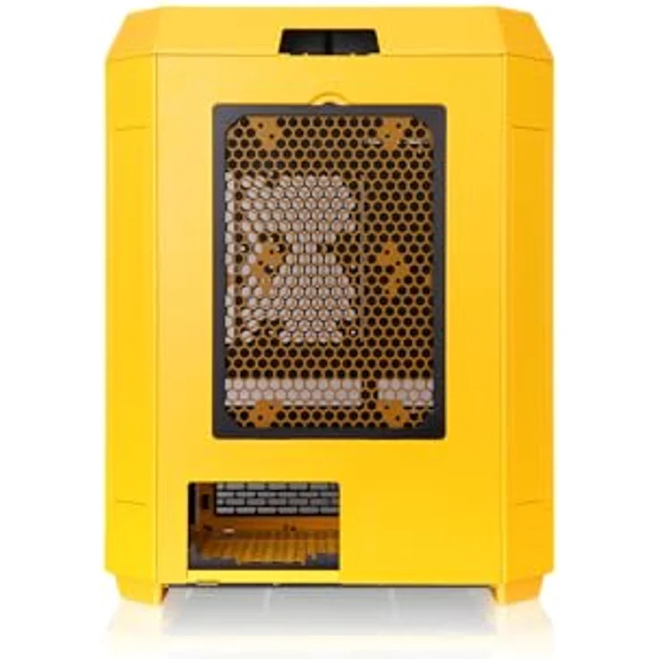 Thermaltake The Tower 600 Mid Tower Chassis | Vertikales Design | Unterstützt bis zu 420-mm- und 360-mm-AIO-Radiatoren | Kompatibel mit ASUS BTF und MSI PROJECT ZERO Series | Erweiterungsmöglichkeiten mit optionalen Kits | Einfache Kabelführung | Bumblebee – Bild 4