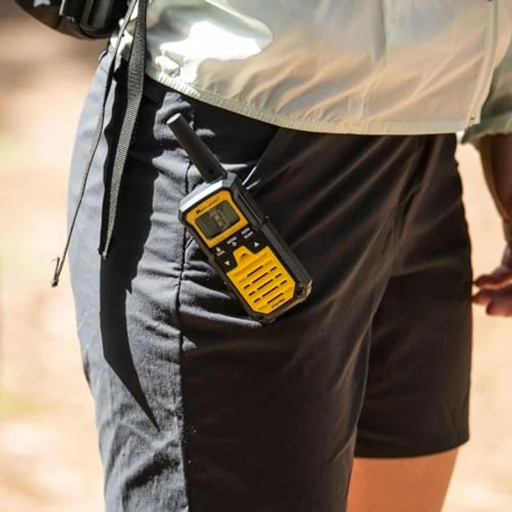 Midland XT50 Pro Walkie-Talkie mit 16 Kanälen, Reichweite bis zu 8 km, IPX2 wasserfest, Gelb – Bild 2