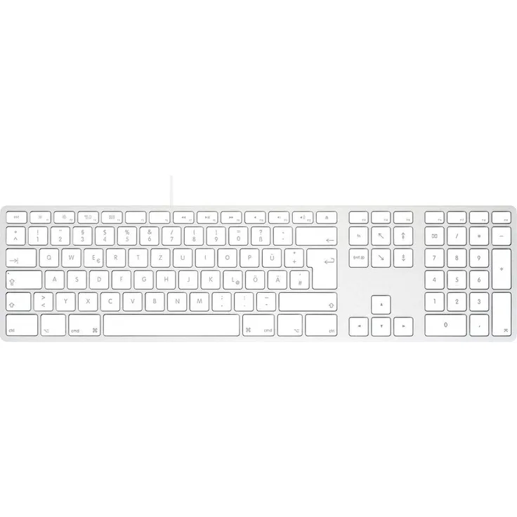 Matias FK316CS-DE USB-C® Tastatur für Mac, kabelgebunden, Silber, QWERTZ, mit Ziffernblock und Scheren-Schaltern