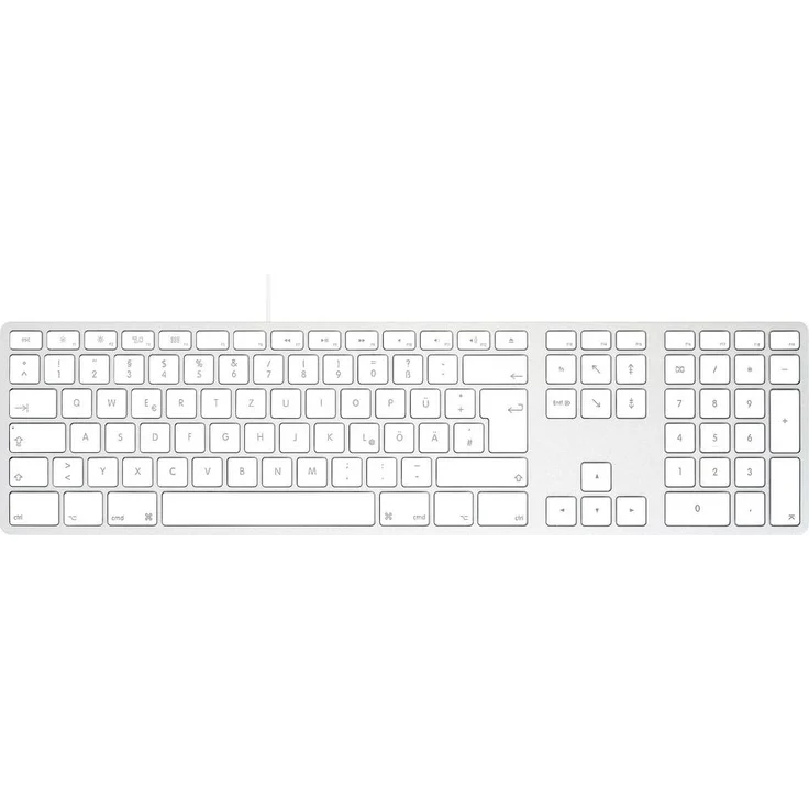 Matias FK316CS-DE USB-C® Tastatur für Mac, kabelgebunden, Silber, QWERTZ, mit Ziffernblock und Scheren-Schaltern