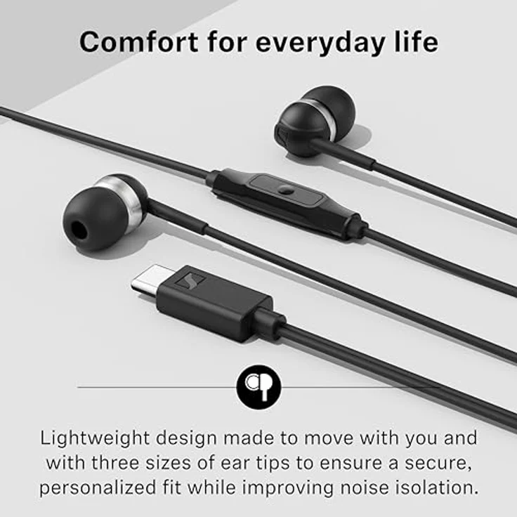 Sennheiser CX 80U, Kabelgebundene Kopfhörer mit USB-C-Verbindung, integrierter Fernbedienung und Mikrofon – Bild 5