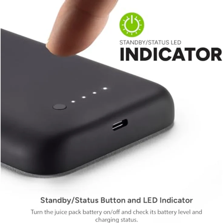 ZAGG mophie Juice Pack, Power Bank für iPhone 15, 2.400mAh Hülle mit Akku, 6-Fuß Fallschutz, schlankes Design, USB-C-Anschluss (Schwarz) – Bild 4