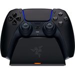 Razer Schnellladestation - Schnellladestation für PS5 Wireless-Controller (Schnellladung , Gebogenes Schalen-Design Einhändige Bedienung, Aufladen per USB) Midnight Black