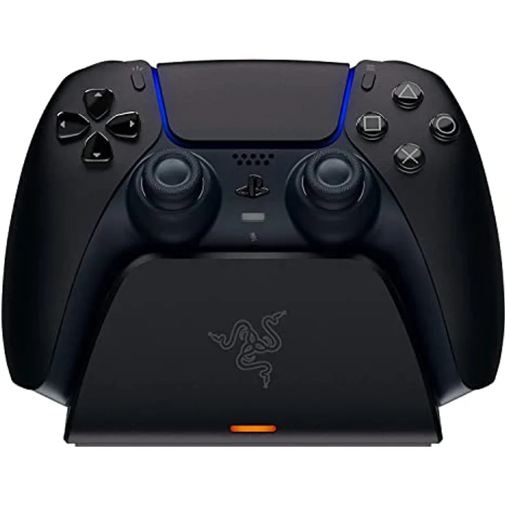 Razer Schnellladestation - Schnellladestation für PS5 Wireless-Controller (Schnellladung , Gebogenes Schalen-Design Einhändige Bedienung, Aufladen per USB) Midnight Black – Bild 1