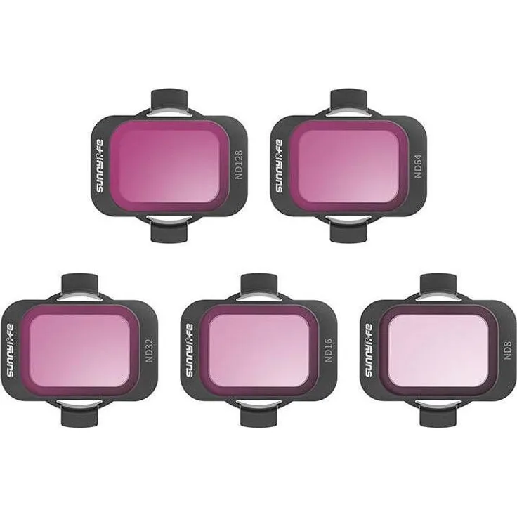 Sunnylife Set von 5 ND-Filtern ND 8/16/32/64/128 für DJI Avata 2, optisches Glas, leichtes Design, Zubehör für beeindruckende Aufnahmen