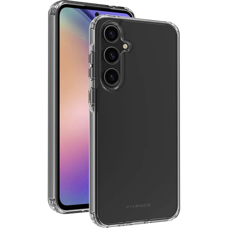 Vivanco Safe and Steady Cover für Samsung Galaxy A55 5G, Transparent, Anti Shock Cover mit 1.5m Drop-Protection