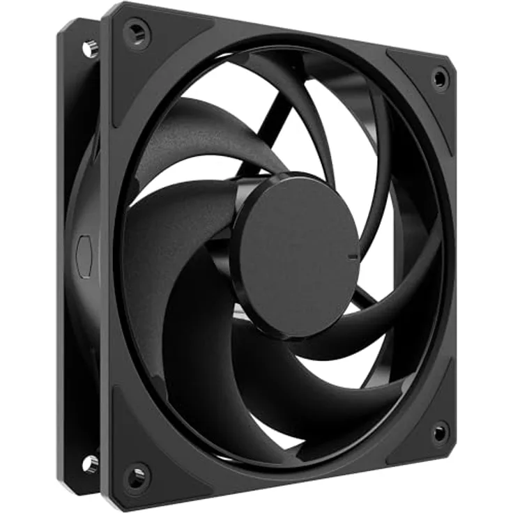 Cooler Master Mobius 120 Black Edition Gehäuselüfter, 120 mm, hohe Leistung, dynamisches Gleitlager, 2050 U/min, PWM-Lüfter, geräuscharmer Lüfter, 63,1 CFM Luftstrom