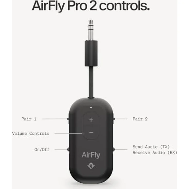 Twelve South AirFly Pro 2, Bluetooth®-Audio-Transmitter für Klinke/USB-C, Schwarz – Bild 7