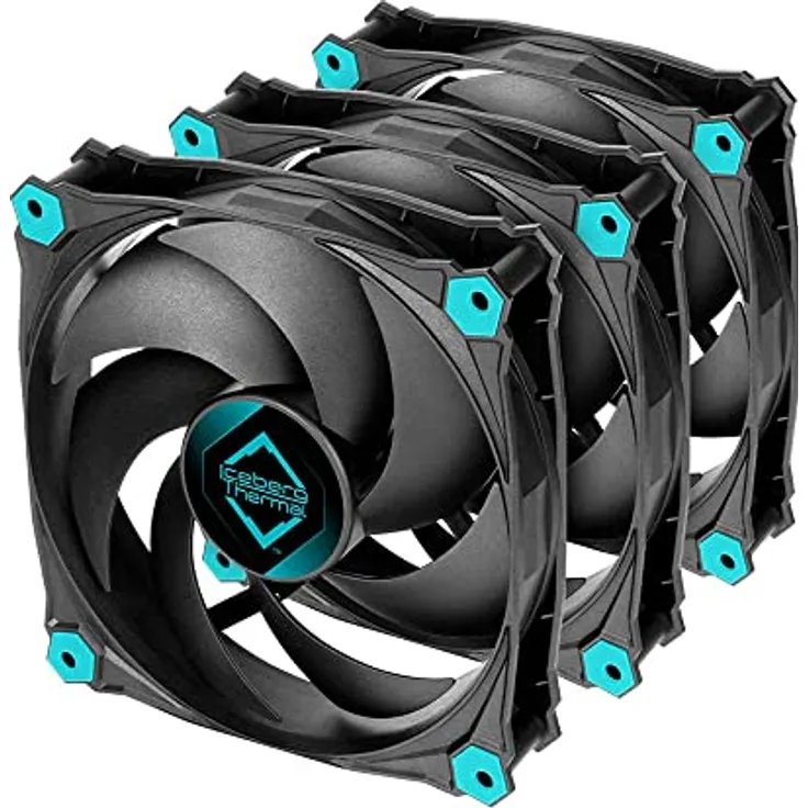 Iceberg Thermal IceGALE Silent 120mm Gehäuselüfter optimierter Airflow 3er-Pack, Schwarz - Preisvergleich