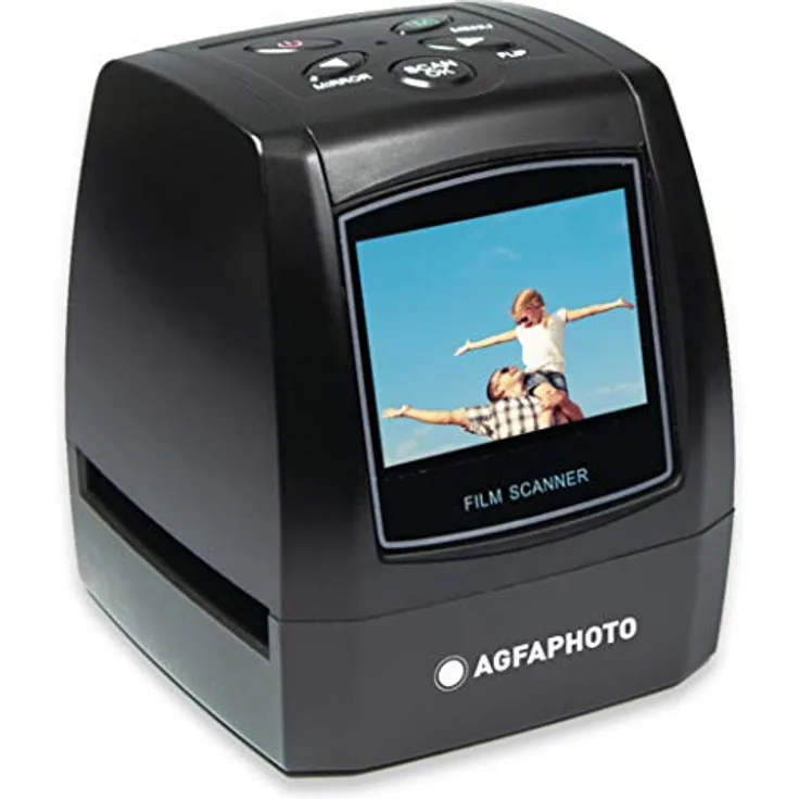 AgfaPhoto Photo-Realiview AFS100, Digitaler Film-Scanner für 35 mm/135 und Dias mit 10 MP, 2,4 Zoll LCD-Bildschirm, Schwarz