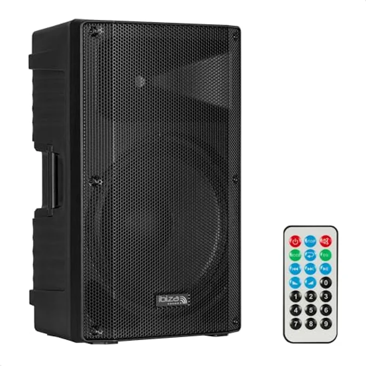 Ibiza XTK15A-MKII, Aktive 15 Zoll PA Lautsprecher Box mit 600W, Bluetooth, MP3-Player und TWS-Funktion