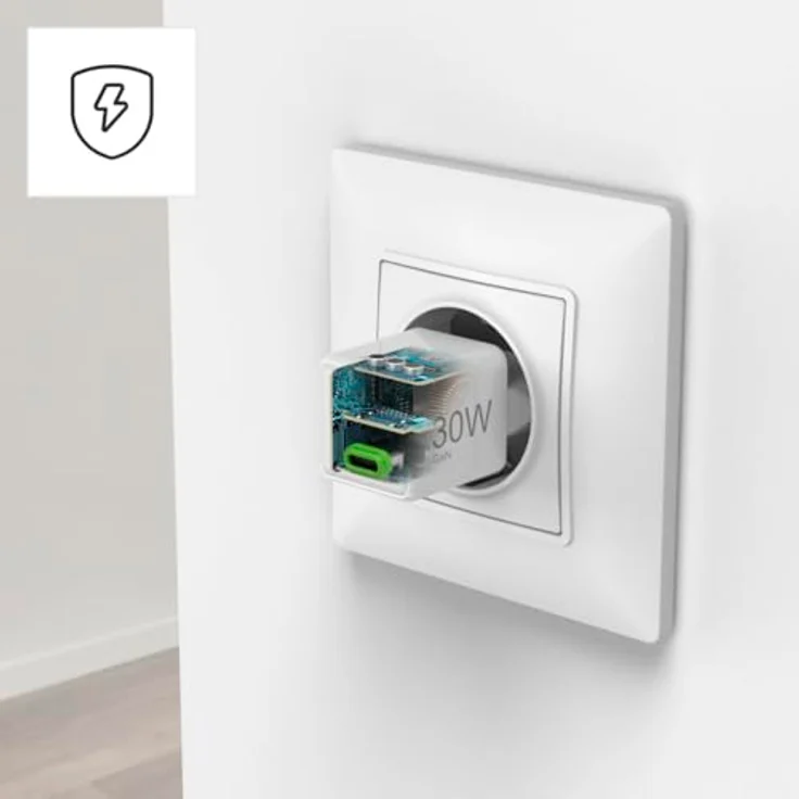 Hama Schnellladegerät GaN Charger, USB-C Power Delivery und Qualcomm Quick Charge, 30 W, weiß – Bild 9