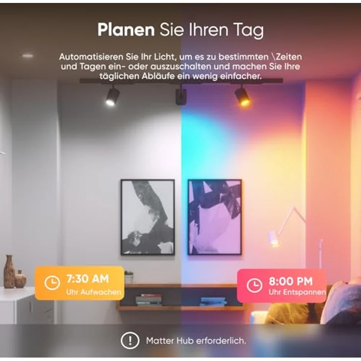 Nanoleaf Matter GU10 Smart LED Lampe, 3 RGBCW, dimmbar, 16 Mio. Farben, 400 Lumen, WiFi & Bluetooth, Sprachsteuerung (Alexa, Apple, Google) für Wohn- & Schlafzimmer Deko – Bild 4