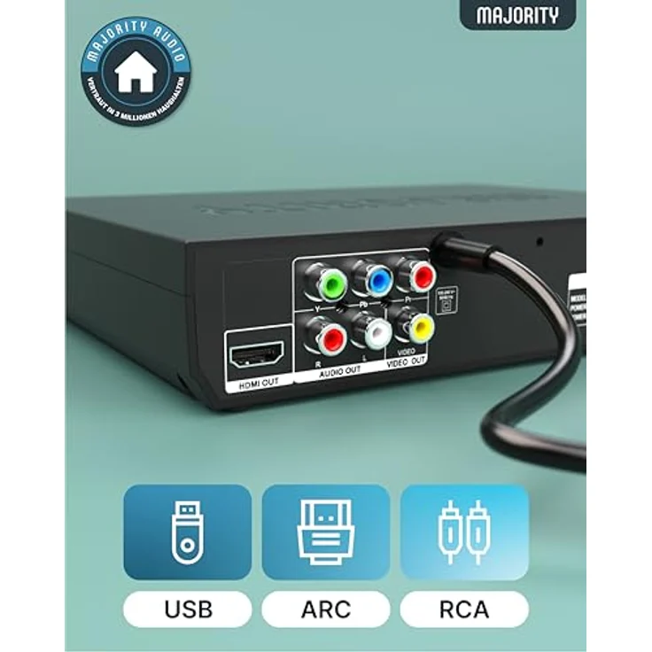 MAJORITY DVD Player Mini, Region Free mit 1080p Upscaling, USB- und CD-Wiedergabe, HDMI-Kabel und Fernbedienung, kompakt für TV – Bild 5