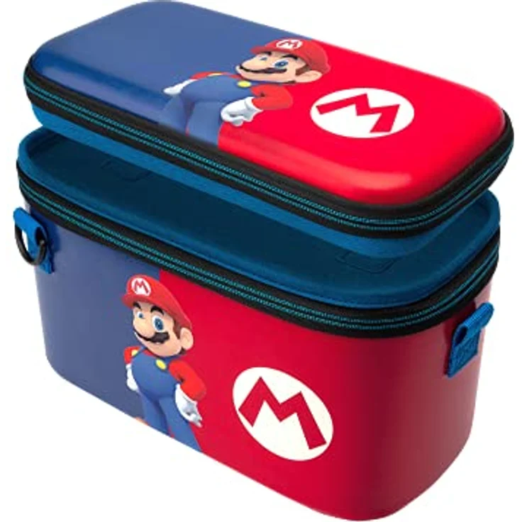 PDP Gaming Offiziell Lizenziert Switch Pull-N-Go Travel Case - Mario - Semi-Hardshell PRotection - PRotective PU Leather - Holds 14 Games and Controller - Works mit Switch OLED and Lite – Bild 5