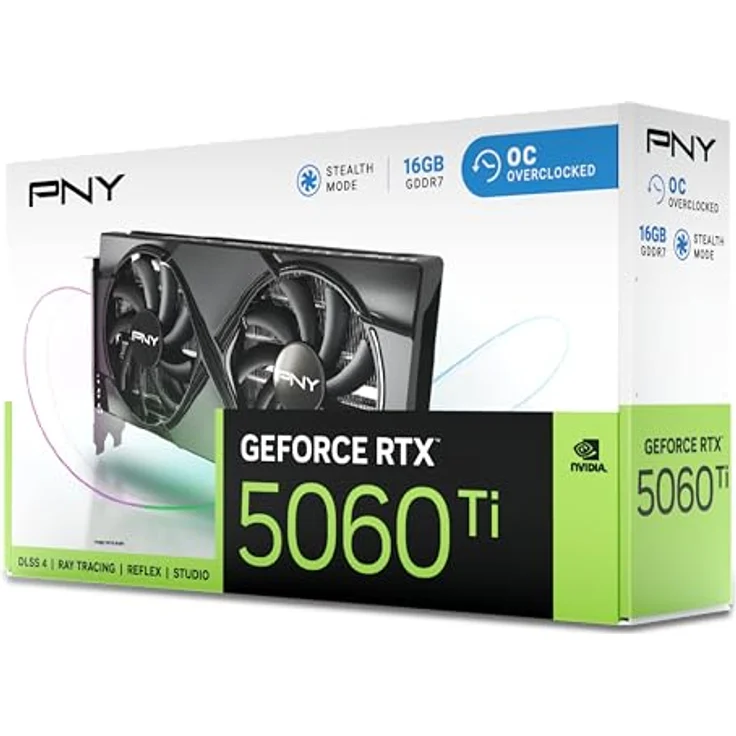 PNY GeForce RTX 5060 Ti 16GB GDDR7 OC, Next-Gen-Grafikkarte mit 2692 MHz Boost-Frequenz und HDMI/DisplayPort-Anschlüssen – Bild 6