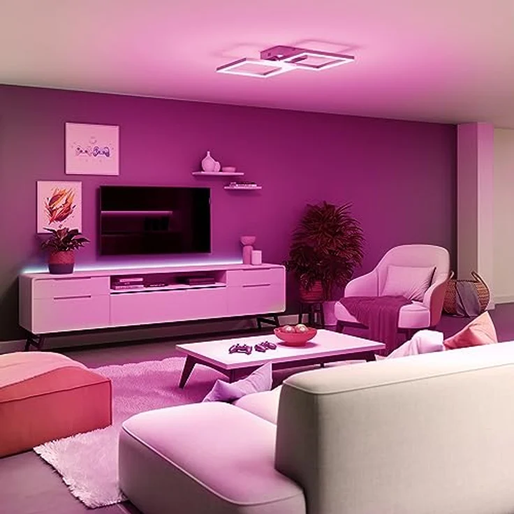 tint Smarte LED-Deckenleuchte Cano silver – Dimmbares Licht (1800-6500 K) und RGB, Alexa & Bluetooth Steuerung – Bild 3