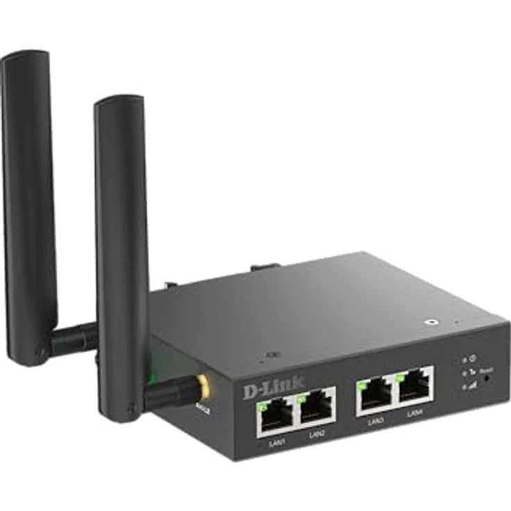 D-Link DWM-314-T 4G Multi-Connect Modem Router, Industrie-Router LTE Cat.4, 150 Mbps Download, 4 Fast-Ethernet-Ports, VPN-Sicherheit, Plug & Play, DIN-Schienen-/Wandmontage – Bild 1