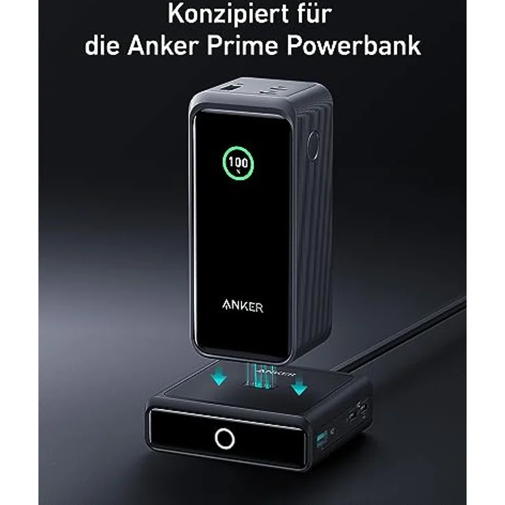 Anker Ladestation für Anker Prime Powerbank, 100W Schnellladeleistung mit 4 Anschlüssen, für MacBook Pro/Air-Serie, iPhone 14/13-Serie, Galaxy, Pixel, AirPods und mehr (Powerbank separat erhältlich) – Bild 2