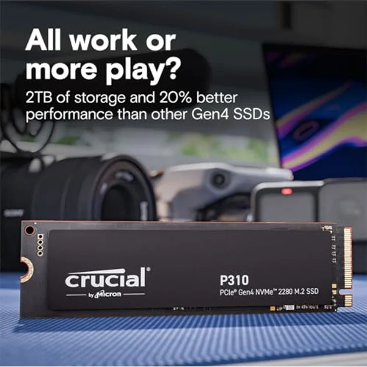 Crucial P310 2T PCIe M.2*CT2000P310SSD8, SSD-Festplatte mit sequenziellem Lesen von bis zu 7100 MB/s, für Gen3- und Gen4-Laptops und Desktops geeignet – Bild 3
