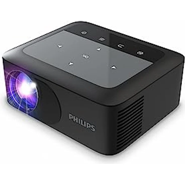 PHILIPS NeoPix 110 – True HD 720p Mini-Video-Projektor mit integrierter Dualband-WLAN-Bildschirmspiegelung, schwarz – Bild 1