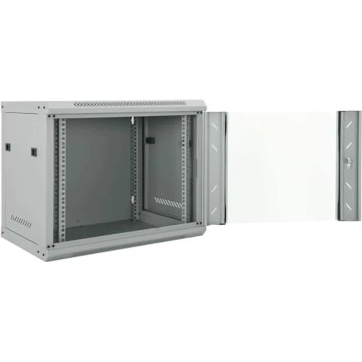 vidaXL Netzwerkschrank, Stahl mit Speicher, grau, 60 x 45 x 50 cm – Bild 9