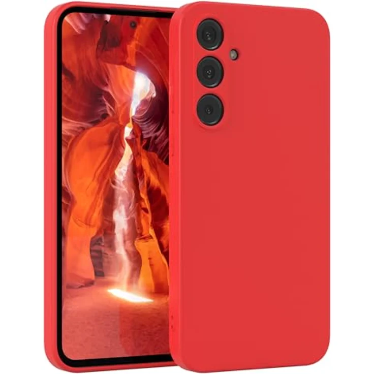 EAZY CASE Silikonhülle für Samsung Galaxy A35, stoßfestes, dünnes TPU Case mit Kameraschutz, rot – Bild 1