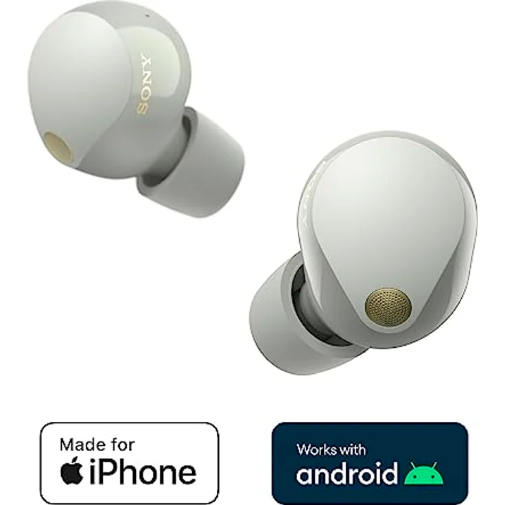 Sony WF-1000XM5 Kabellose Noise Cancelling Kopfhörer, Bluetooth, In-Ear-Kopfhörer, Mikrofon, bis zu 24 Stunden Akkulaufzeit, Schnellladefunktion, IPX4, iOS & Android kompatibel - Silber – Bild 2